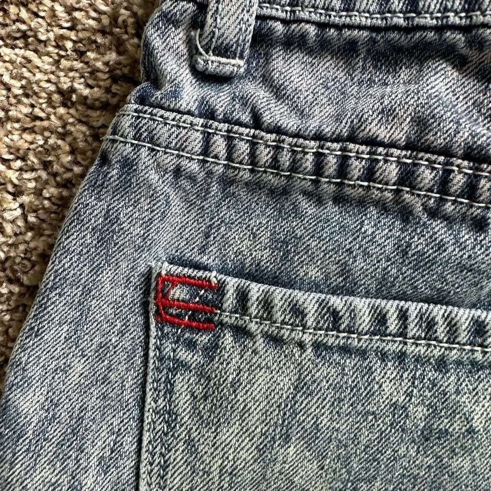 BDG Denim Shorts Women's High Waisted Frayed‎ Hem Acid Wash Blue Distressed